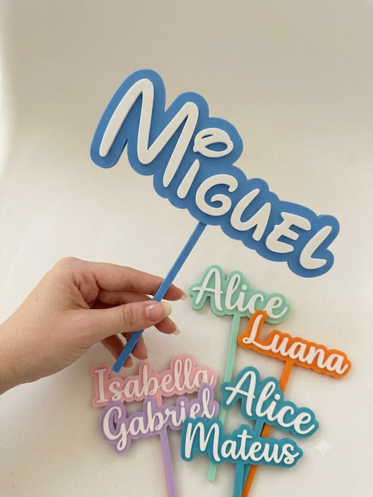 Topo de Bolo Personalizado com Nome