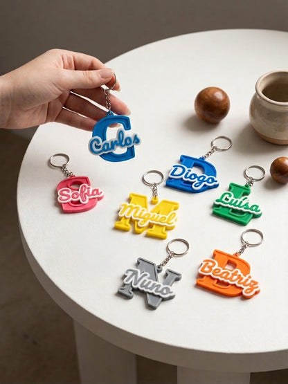 Porta-chaves Personalizado com Inicial e Nome