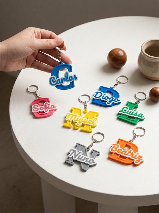 Porta-chaves Personalizado com Inicial e Nome